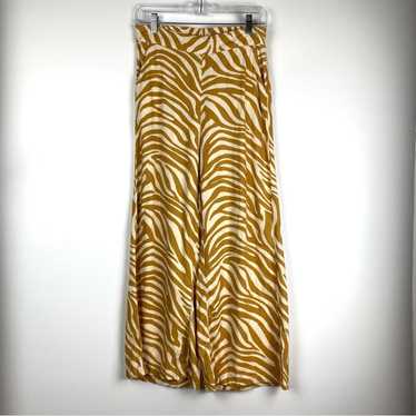 Rachel Zoe Wide Leg Linen Trouser Pants Tan Zebra… - image 1