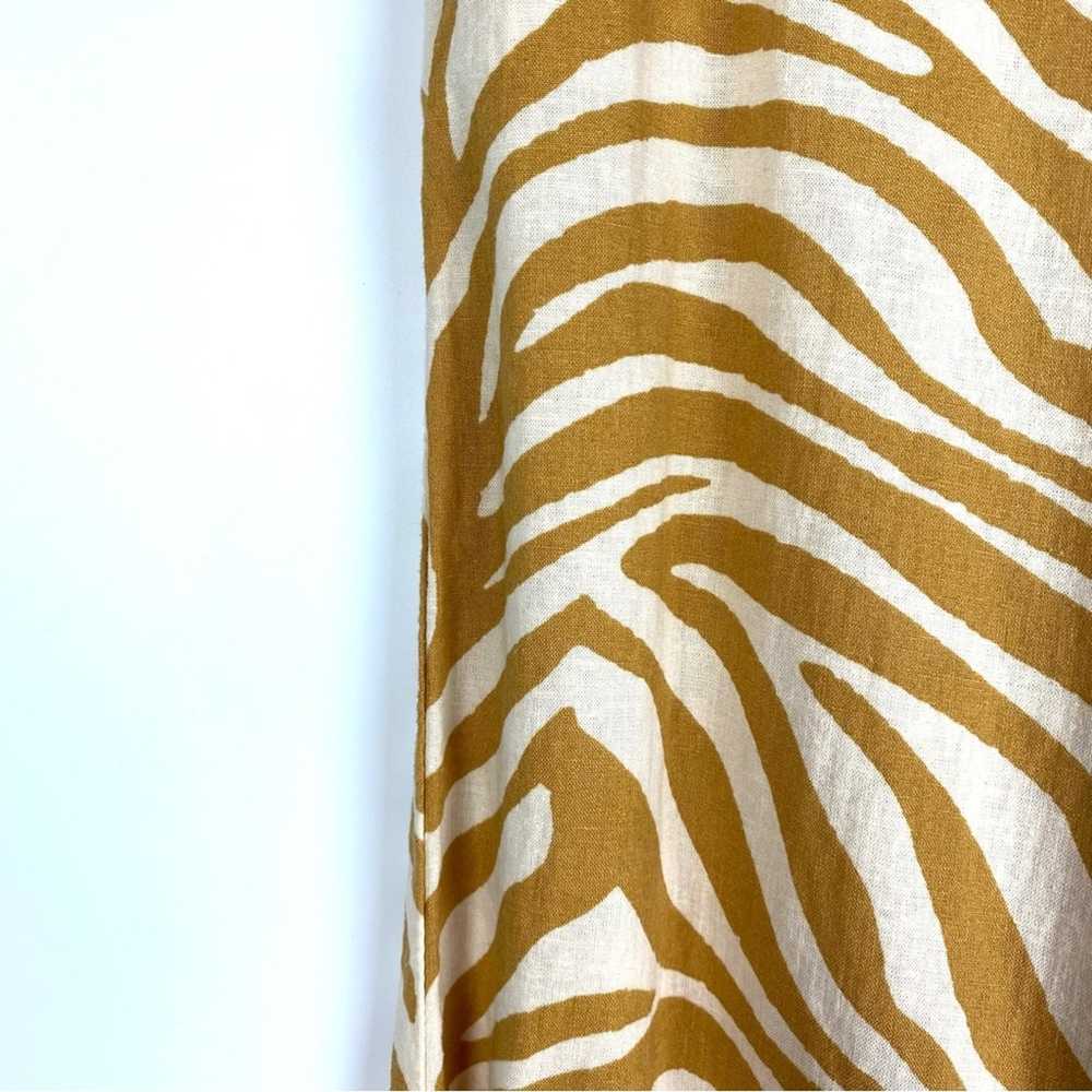 Rachel Zoe Wide Leg Linen Trouser Pants Tan Zebra… - image 5