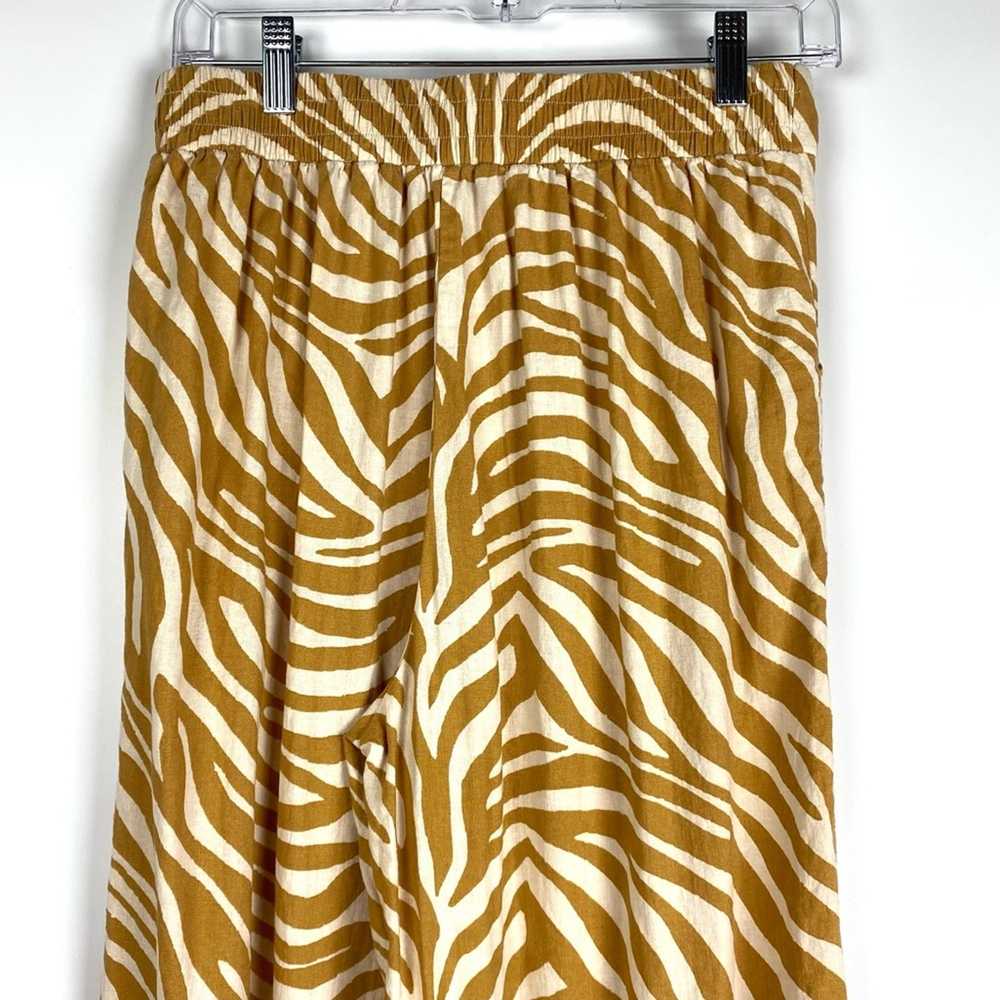 Rachel Zoe Wide Leg Linen Trouser Pants Tan Zebra… - image 9