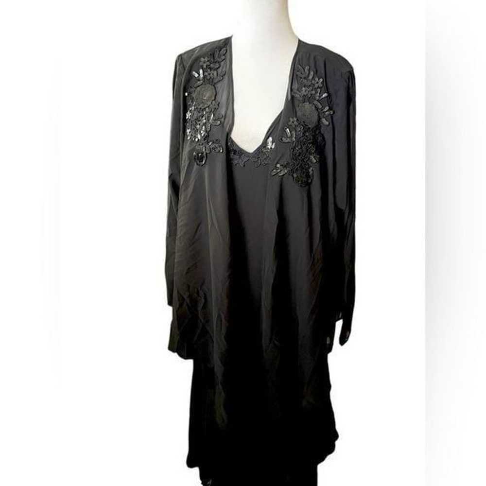 2PIECE BLACK BEADED NECKLINE DRESS SET - image 2