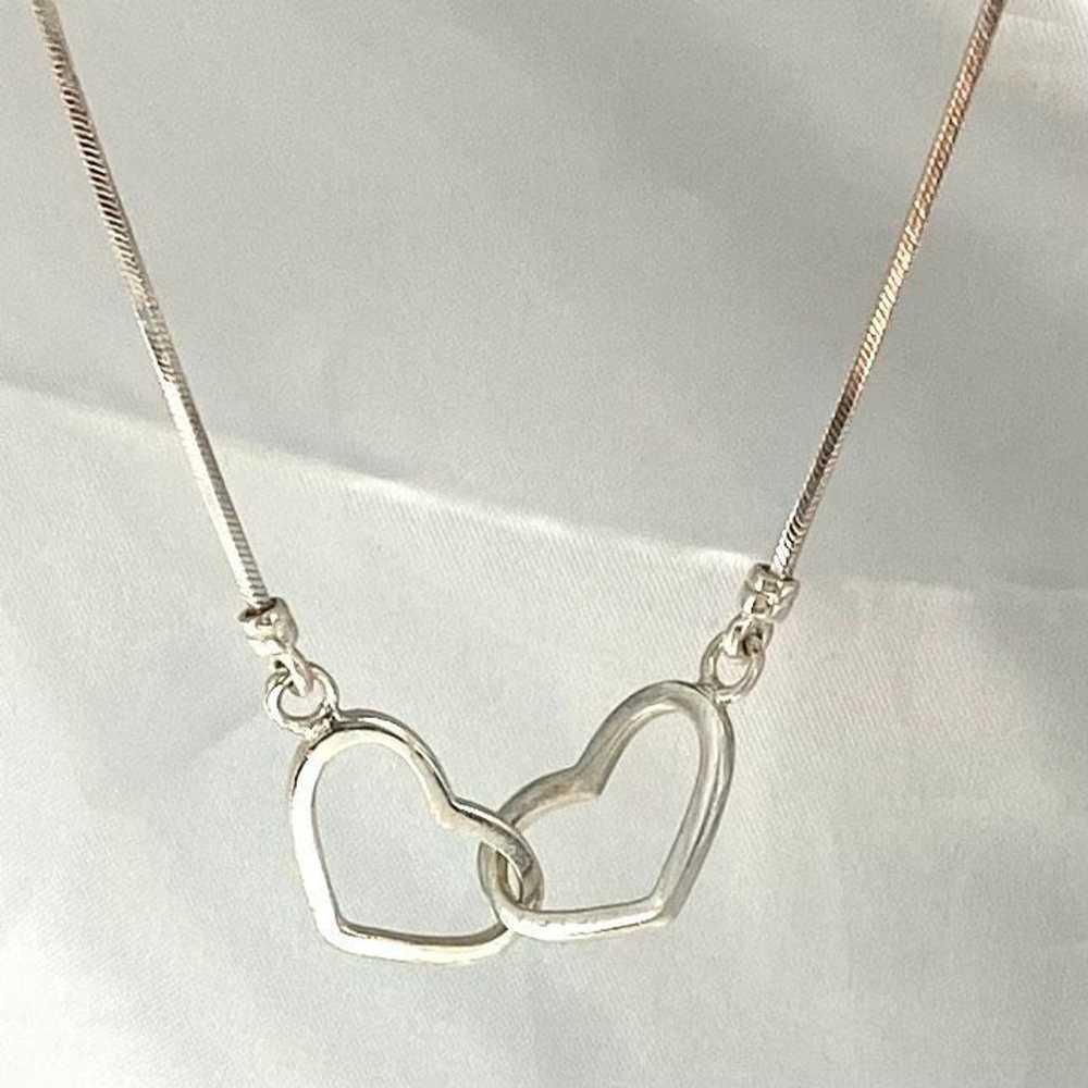 Sterling Silver AOA Sterling 925 16” Double Heart… - image 2