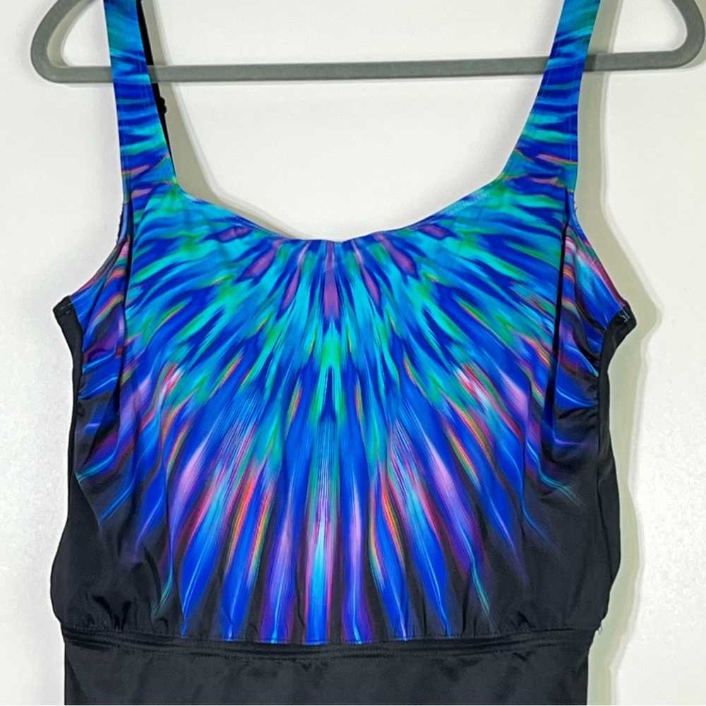 Miraclesuit Black and Blue Starburst Swimsuit Siz… - image 2