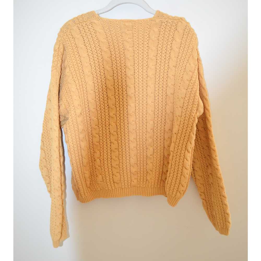Vintage Yellow Cable Knit Cotton Sweater - image 6