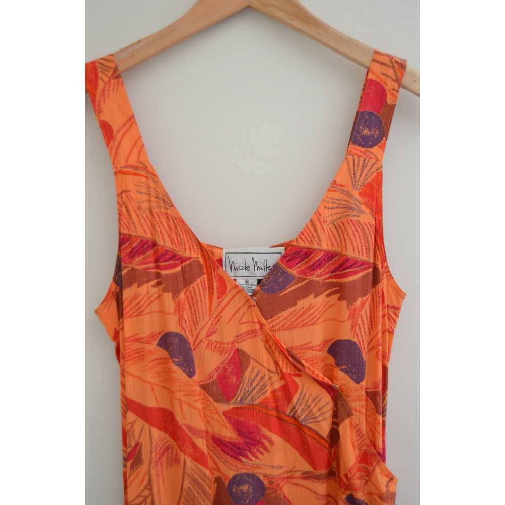 Vintage Drop Waist Orange Floral Sundress - image 4