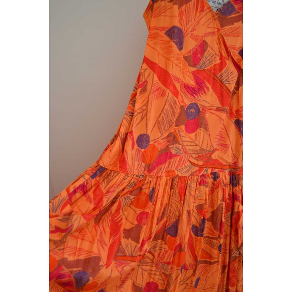 Vintage Drop Waist Orange Floral Sundress - image 5