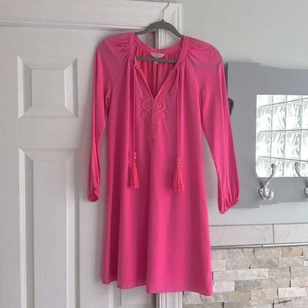 Lilly Pulitzer Roslyn Tunic Silk Dress in Pink EUC - image 3