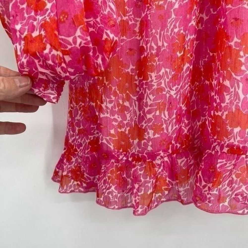 Aakaa floral plunge ruffle dress Sz S - image 5