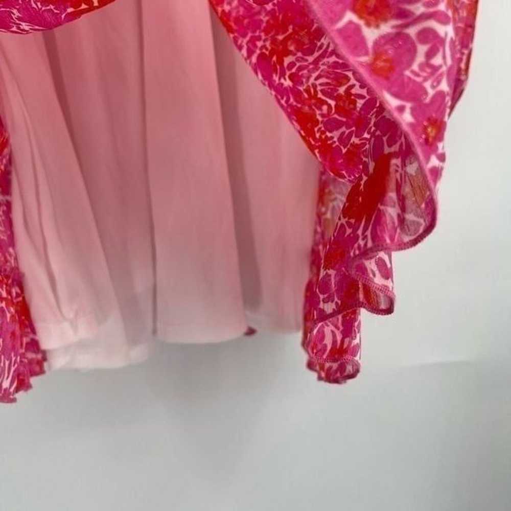 Aakaa floral plunge ruffle dress Sz S - image 6