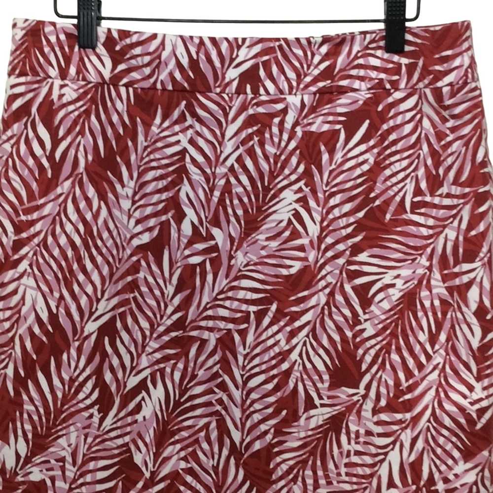 Ann Taylor Factory Red Pink & White Palm Frond Le… - image 2