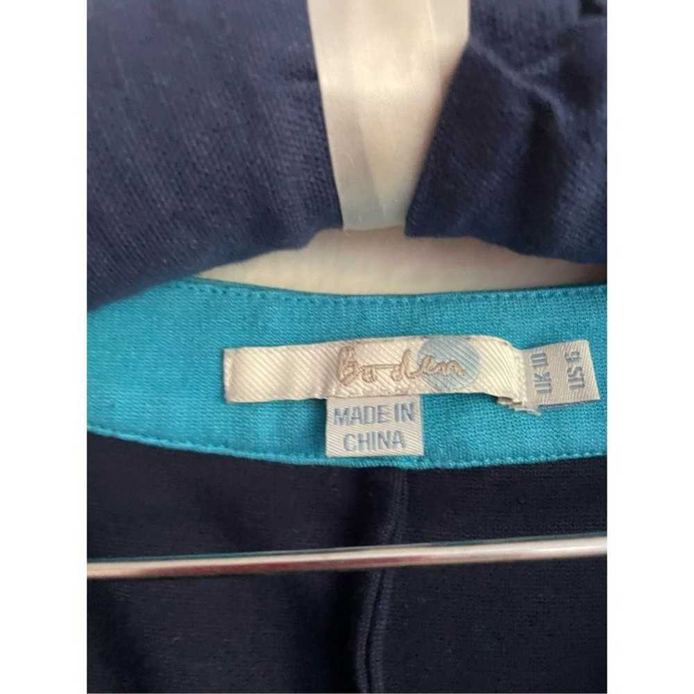 Boden dress shift blue 3/4 sleeves pockets color … - image 2