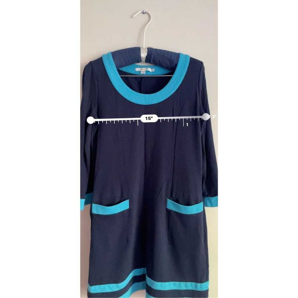 Boden dress shift blue 3/4 sleeves pockets color … - image 4