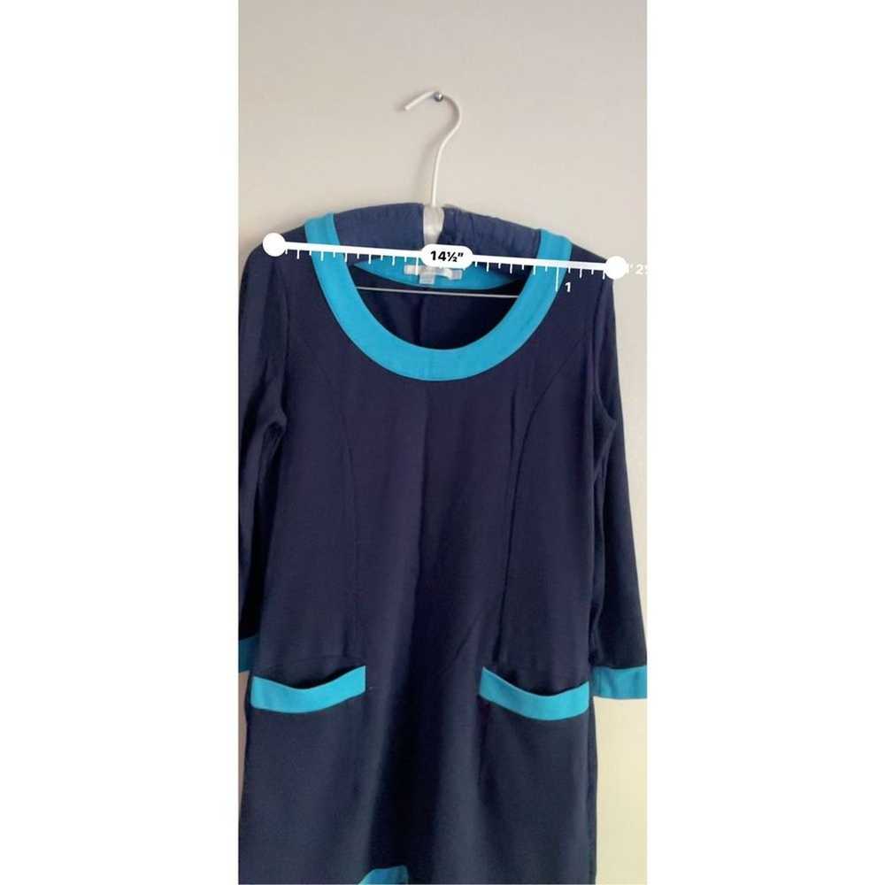 Boden dress shift blue 3/4 sleeves pockets color … - image 5