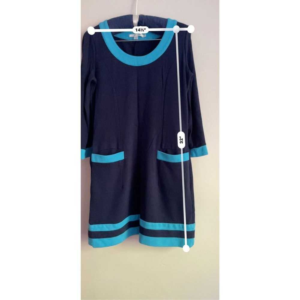 Boden dress shift blue 3/4 sleeves pockets color … - image 6