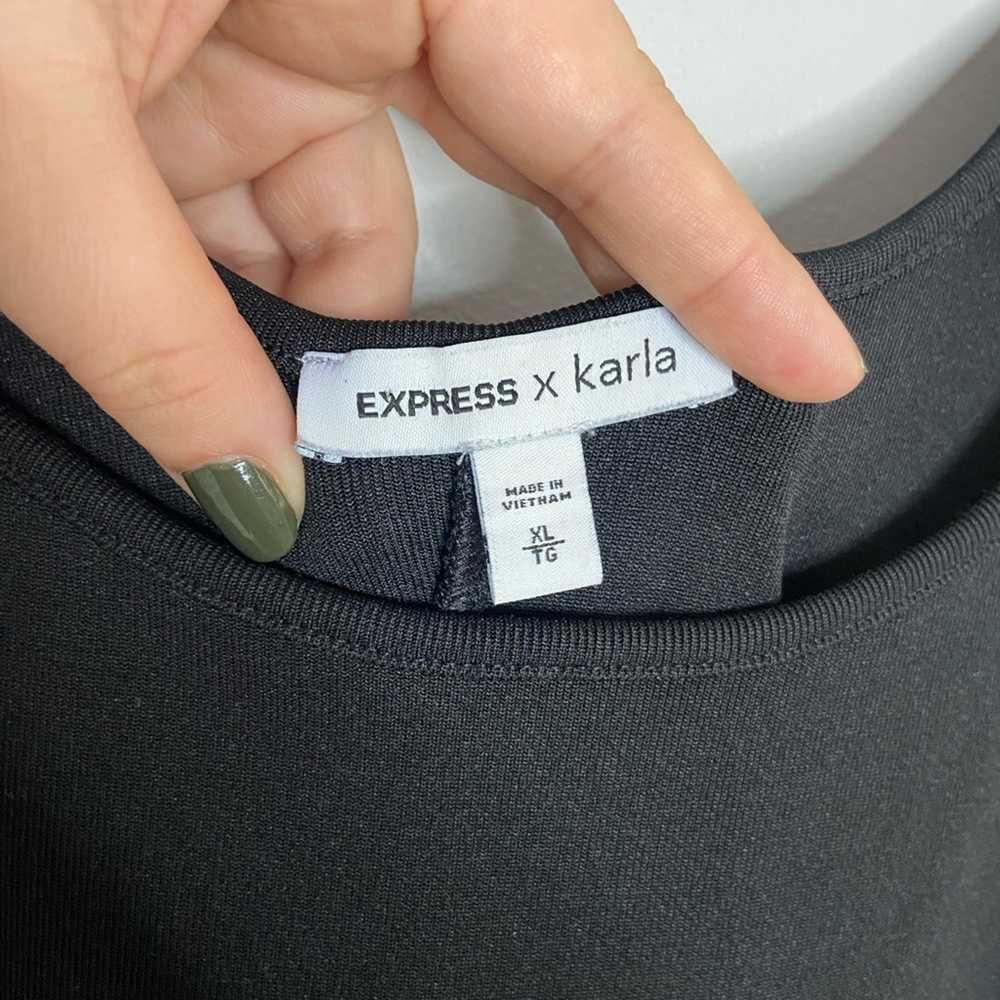 Express X Karla Black Stretch Knit Bodycon Tank D… - image 3