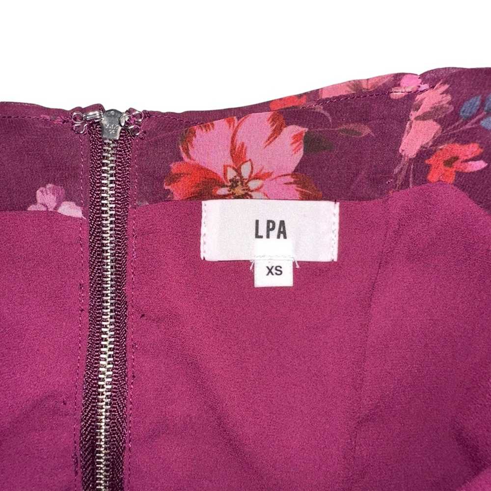 LPA Martha Floral Long Sleeve Chiffon Ruched Blou… - image 5