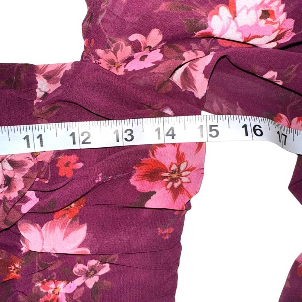 LPA Martha Floral Long Sleeve Chiffon Ruched Blou… - image 7