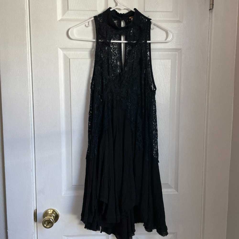 Free People Tell Tale Heart Black Lace Tunic Dress - image 6