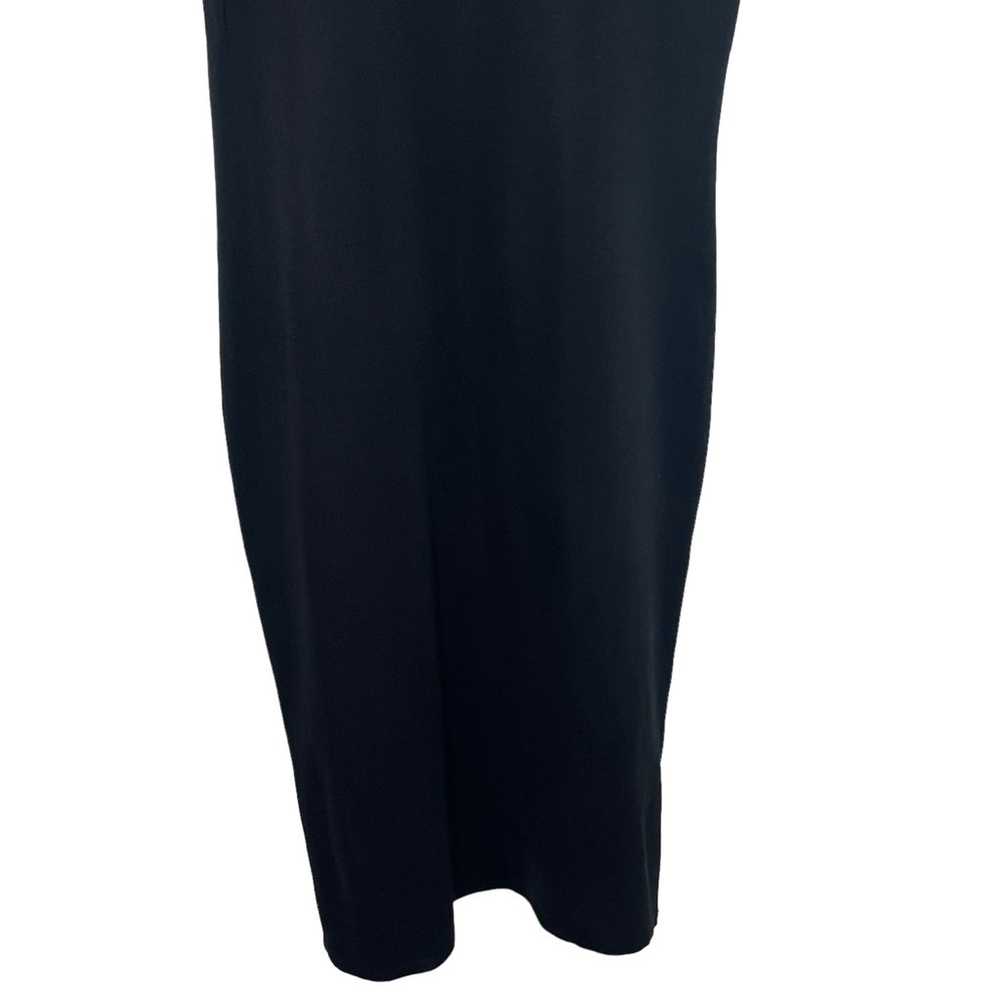 Ming Wang Black Knit Midi Short Sleeve Dress Size… - image 3