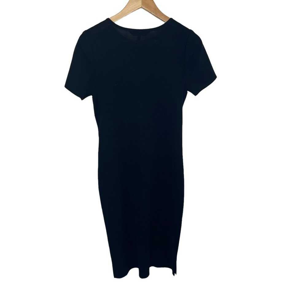 Ming Wang Black Knit Midi Short Sleeve Dress Size… - image 4