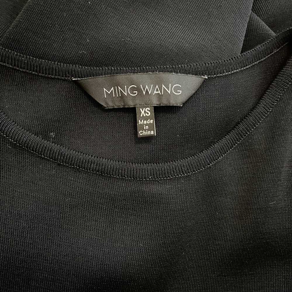 Ming Wang Black Knit Midi Short Sleeve Dress Size… - image 5