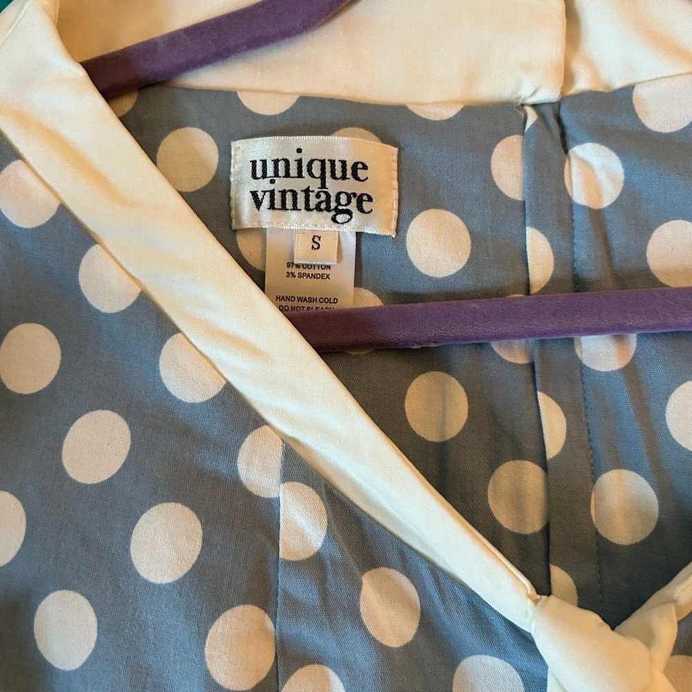 Unique Vintage blue polka dot dress - image 4