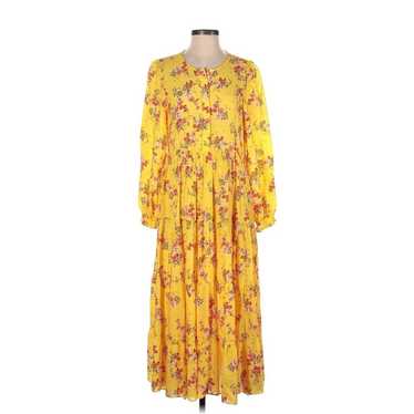 ZARA Yellow Red Floral Printed Long Dress - S