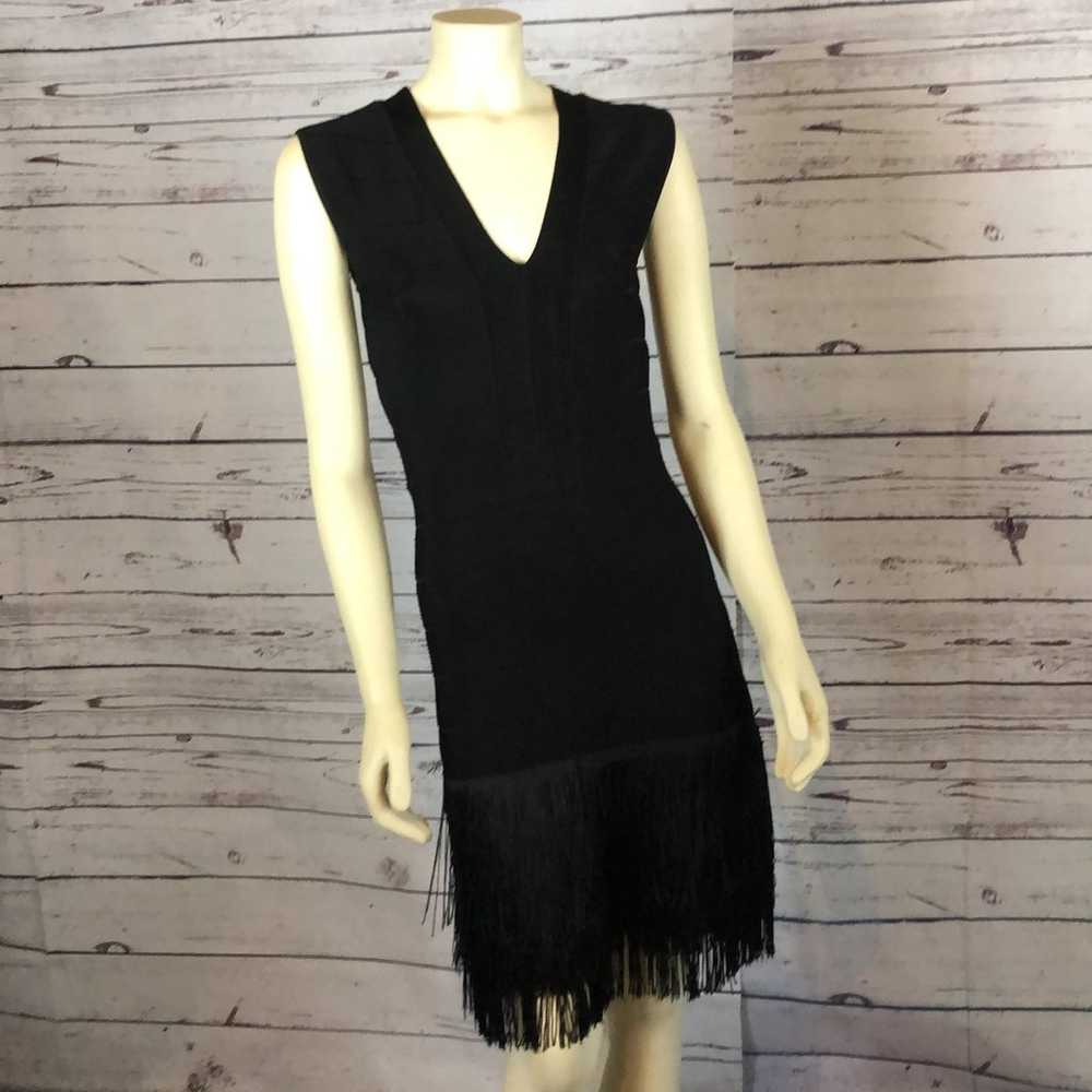 VENUS Bandage Fringe sleeveless black Dress size 4 - image 5