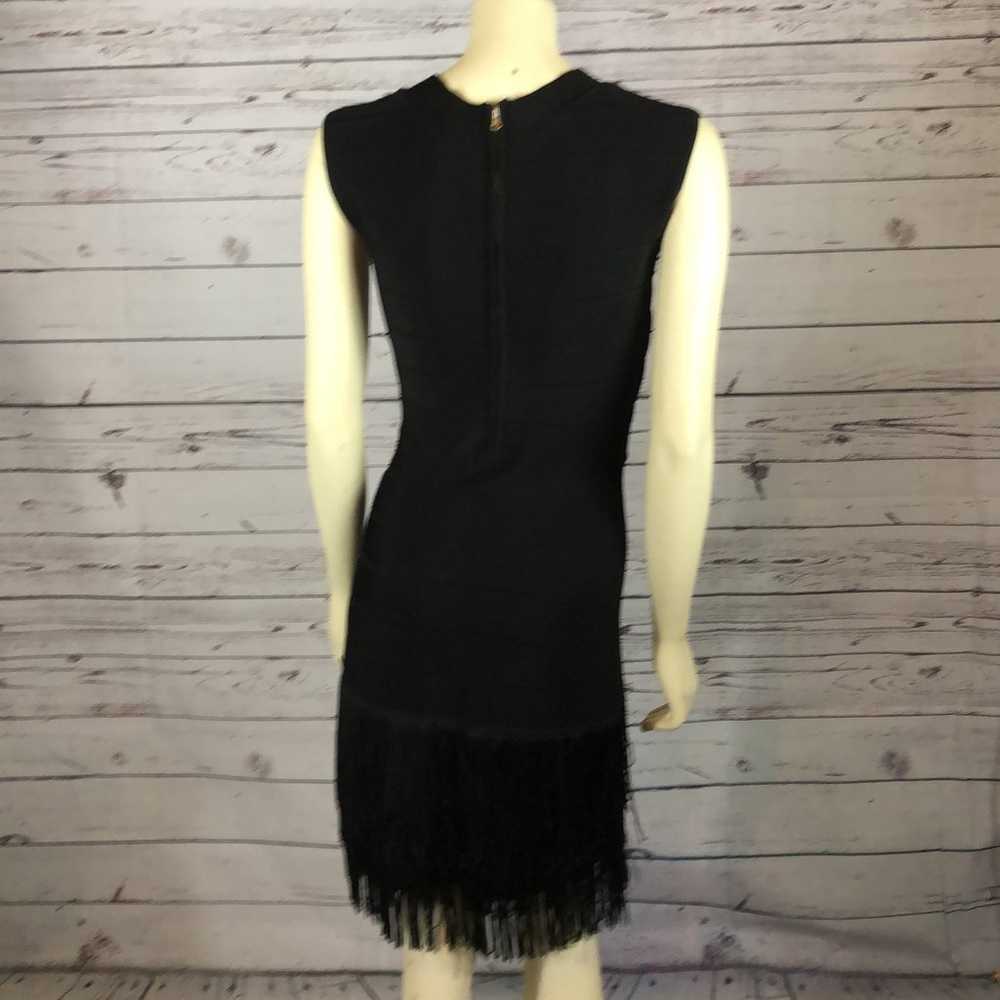 VENUS Bandage Fringe sleeveless black Dress size 4 - image 9