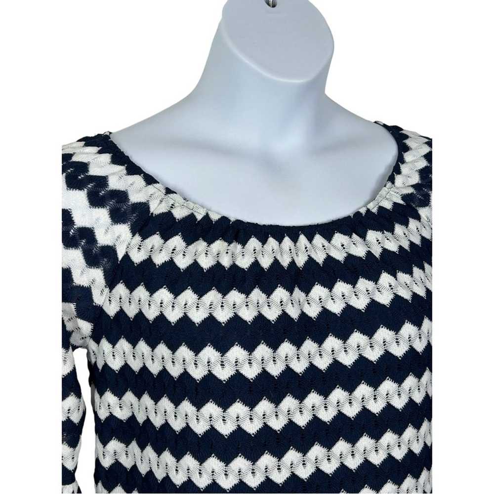 Trina By Trina Turk Blue White Crochet Shift Dres… - image 5