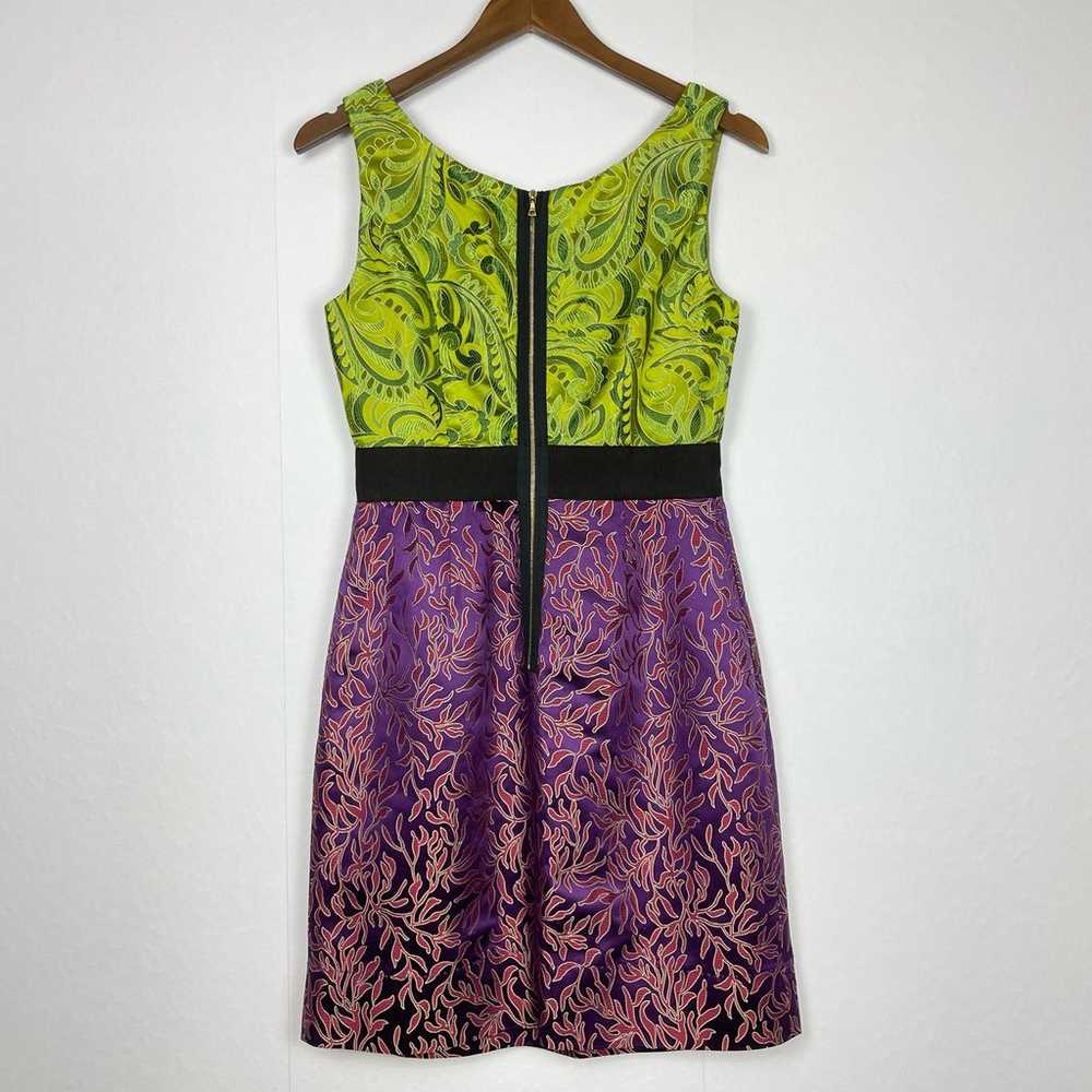 Phoebe Couture Anthropologie Green & Purple Broca… - image 2