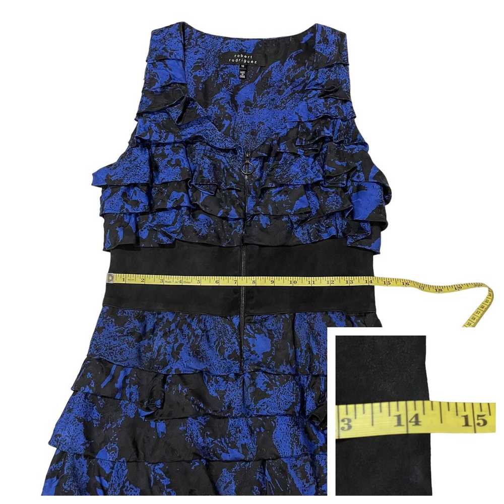 Robert Rodriguez Silk Tiered Sleeveless Dress - B… - image 3