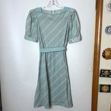Vintage Women's Dress Puff Sleeve w/ Buttons Gray… - image 1