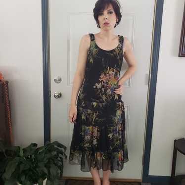 90s/Y2K Silk Floral Floaty Dress