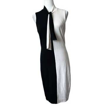 Cache Y2K Black White Bodycon Dress Sleeveless SZ… - image 1