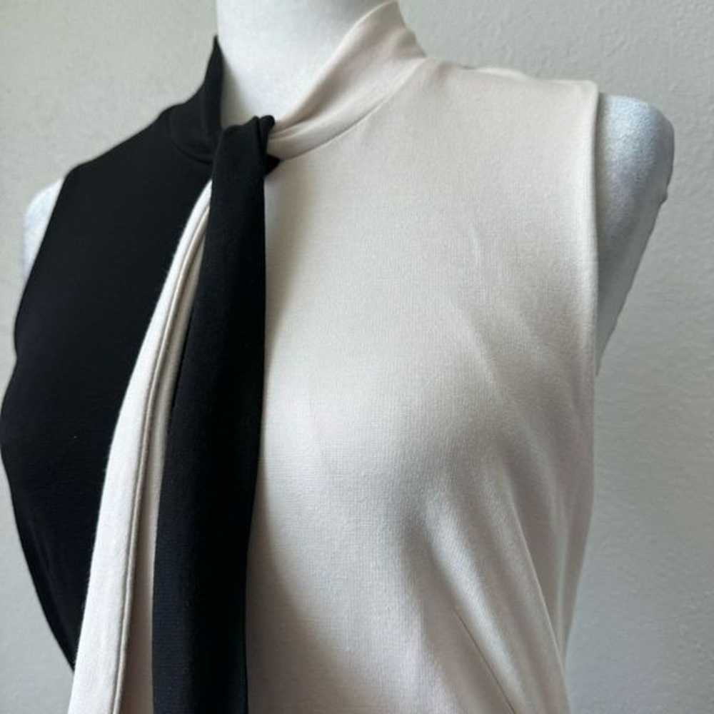 Cache Y2K Black White Bodycon Dress Sleeveless SZ… - image 5