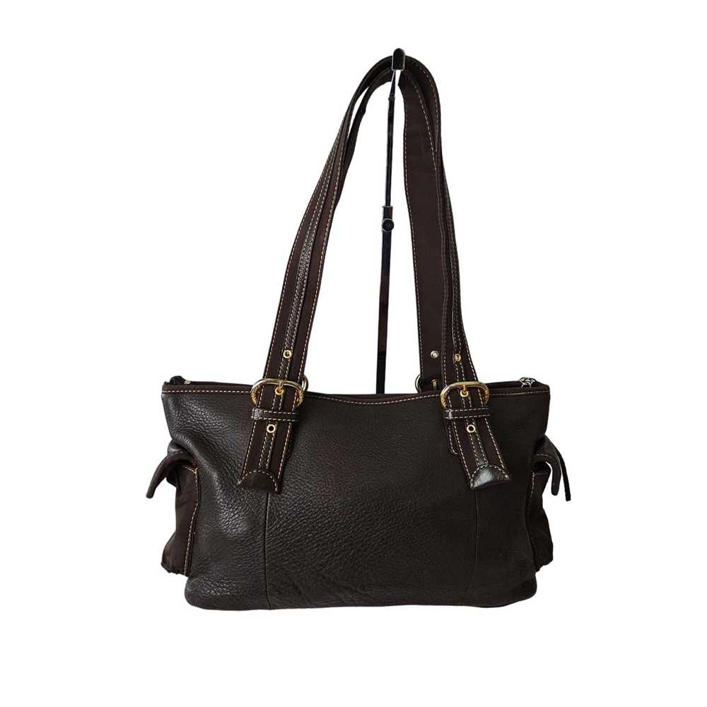The Sak Brown Leather Nylon Shoulder Bag - image 2