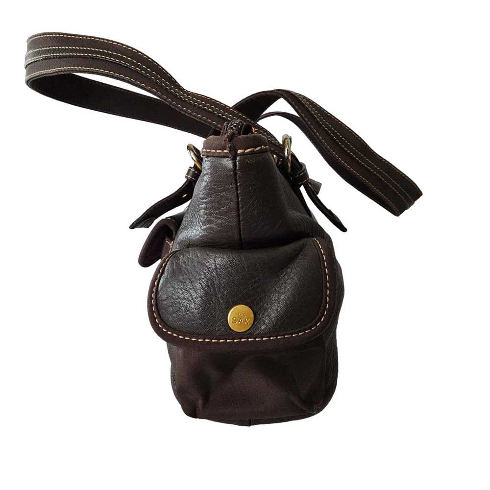 The Sak Brown Leather Nylon Shoulder Bag - image 3