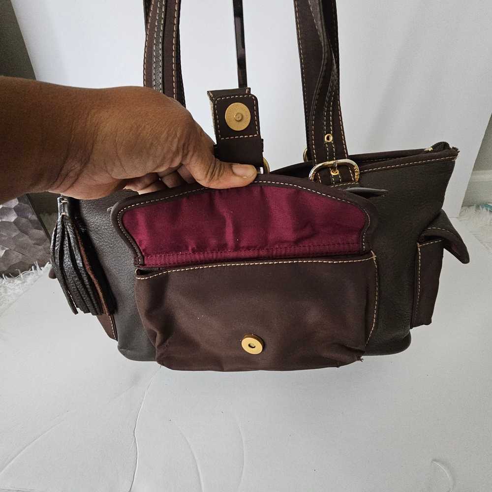 The Sak Brown Leather Nylon Shoulder Bag - image 4
