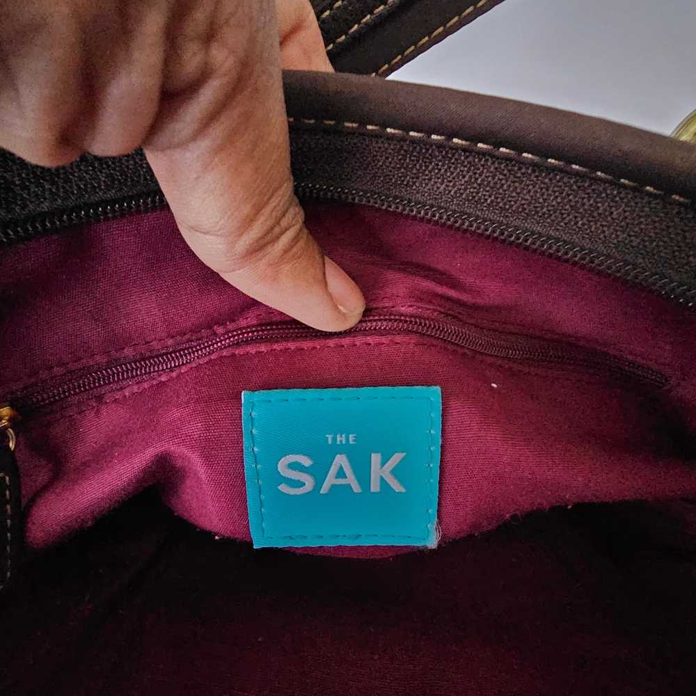 The Sak Brown Leather Nylon Shoulder Bag - image 7