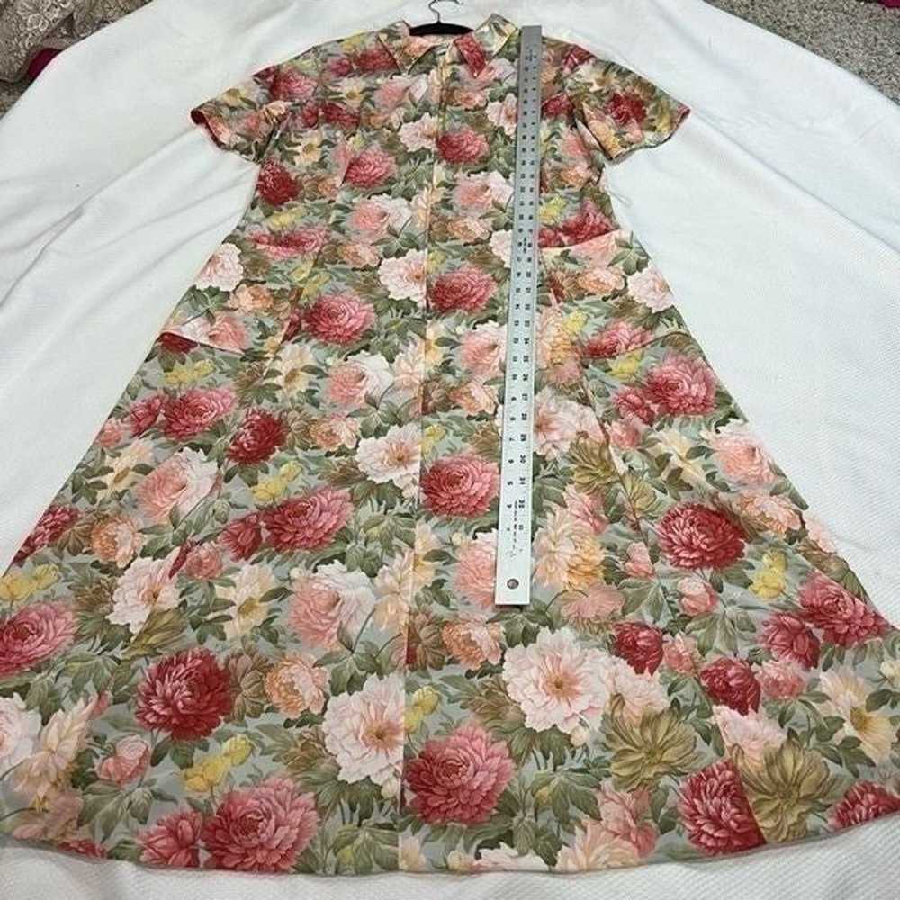 Vintage 60’s Pink Peonies Floral Zip Up Dress - image 7