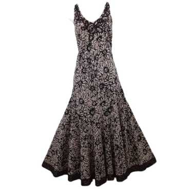 Per Una cotton sleeveless floral tan & black lace… - image 1