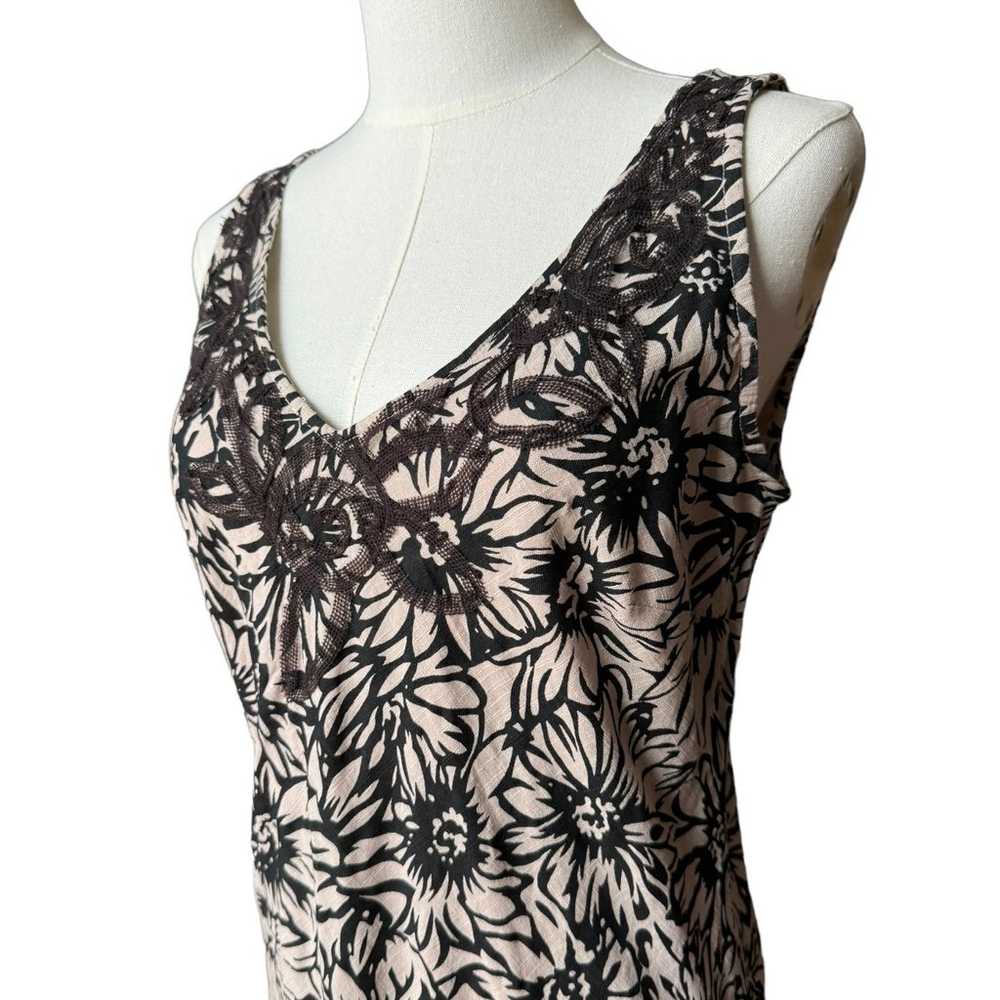 Per Una cotton sleeveless floral tan & black lace… - image 8