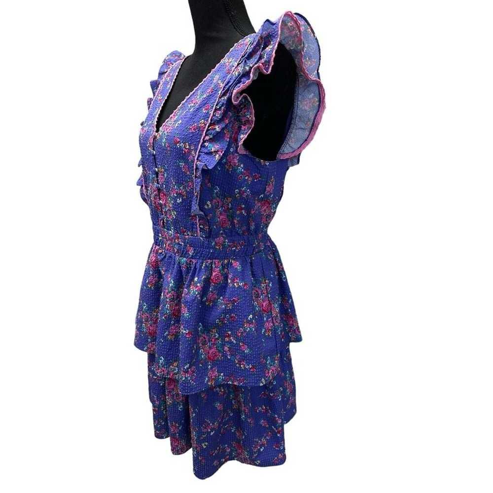 Betsey Johnson Women L Purple Floral Tiered Seers… - image 6