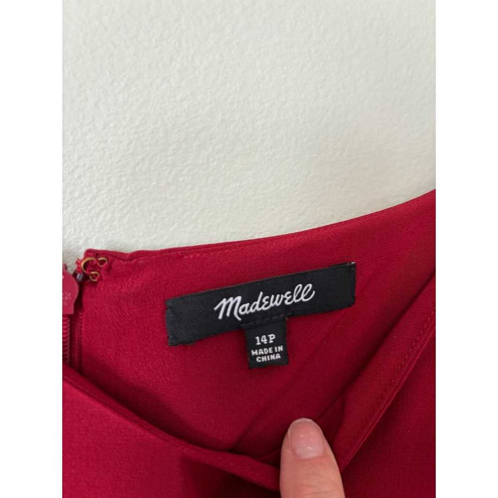 Madewell Red Silk Slip Midi Dress size 14P - image 3