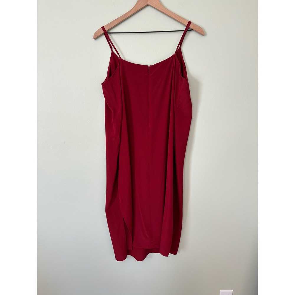 Madewell Red Silk Slip Midi Dress size 14P - image 4