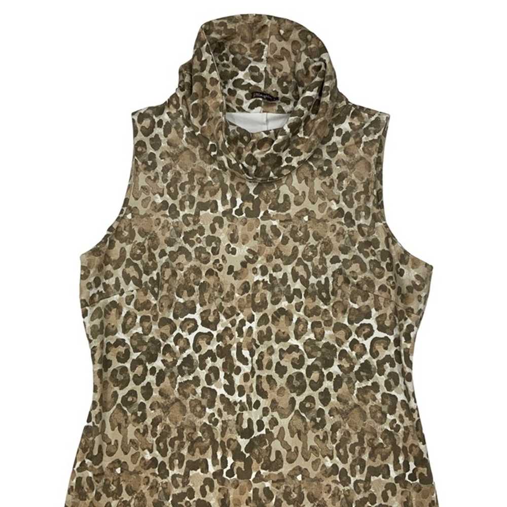 J. McLaughlin Diaz Dress L Brown Khaki Animal Pri… - image 4