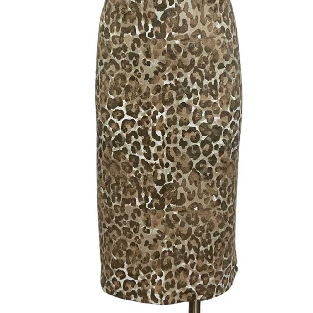 J. McLaughlin Diaz Dress L Brown Khaki Animal Pri… - image 8