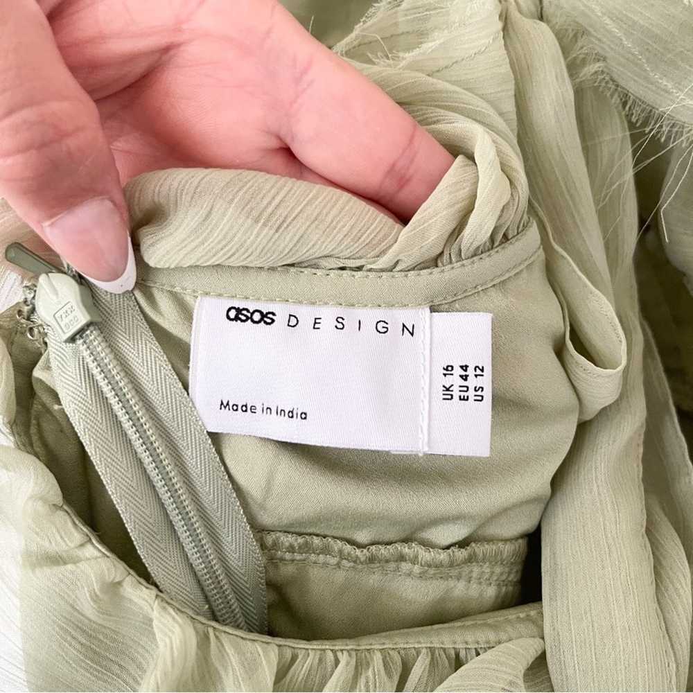 ASOS Design | Tiered Ruffle Midi Dress Tie Back i… - image 10
