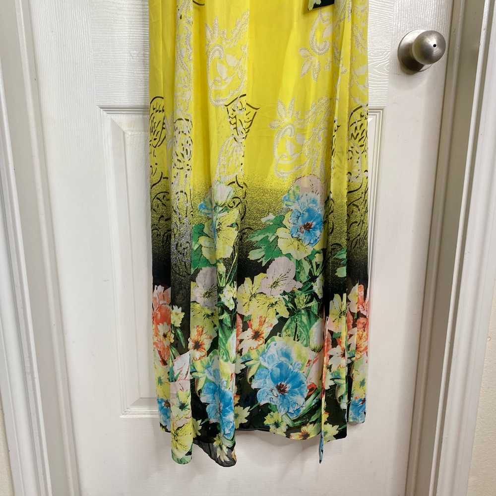 ALBERTO MAKALI Maxi Dress Floral Yellow Summer Fl… - image 5