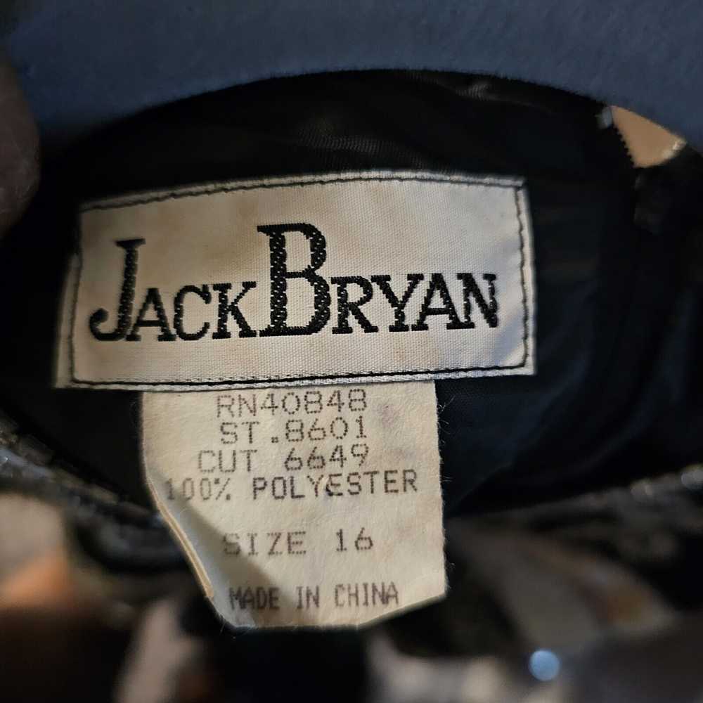 Jack Bryan Vintage Black Beaded Long Sleeves Even… - image 7
